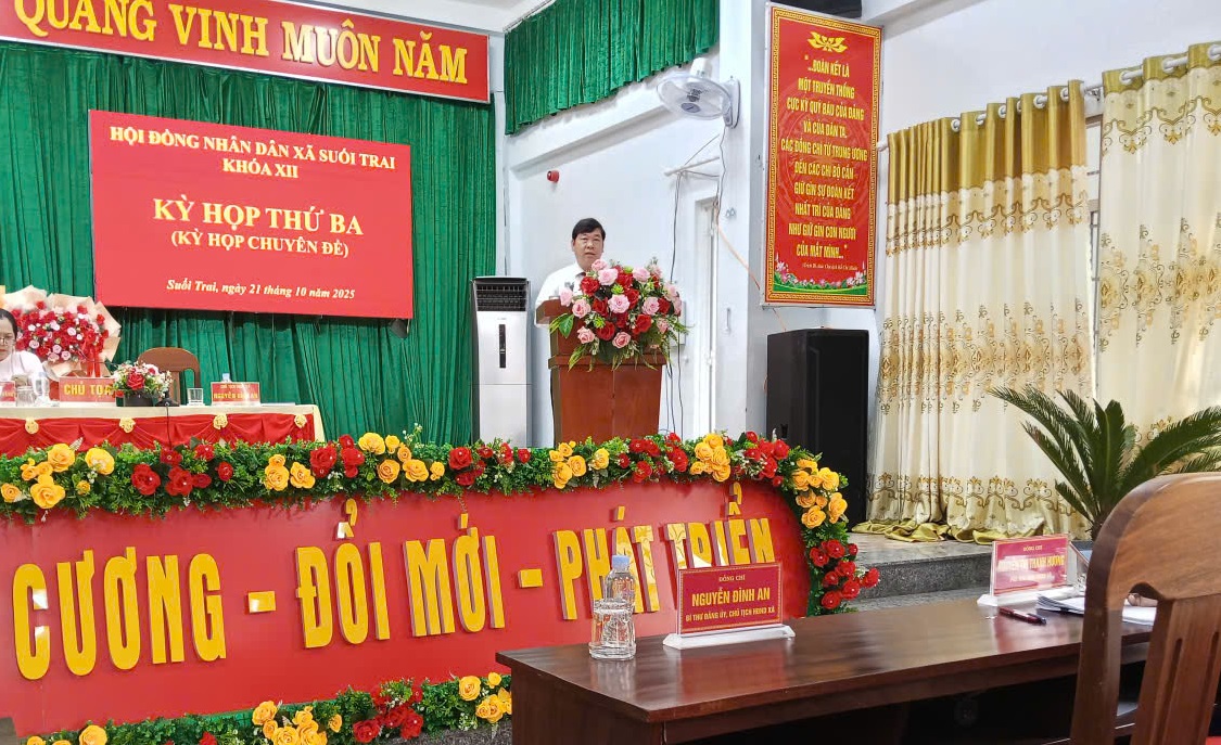 HỘI ĐỒNG NHÂN DÂN XÃ SUỐI TRAI TỔ CHỨC KỲ HỌP THỨ 3 (KỲ HỌP CHUYÊN ĐỀ)