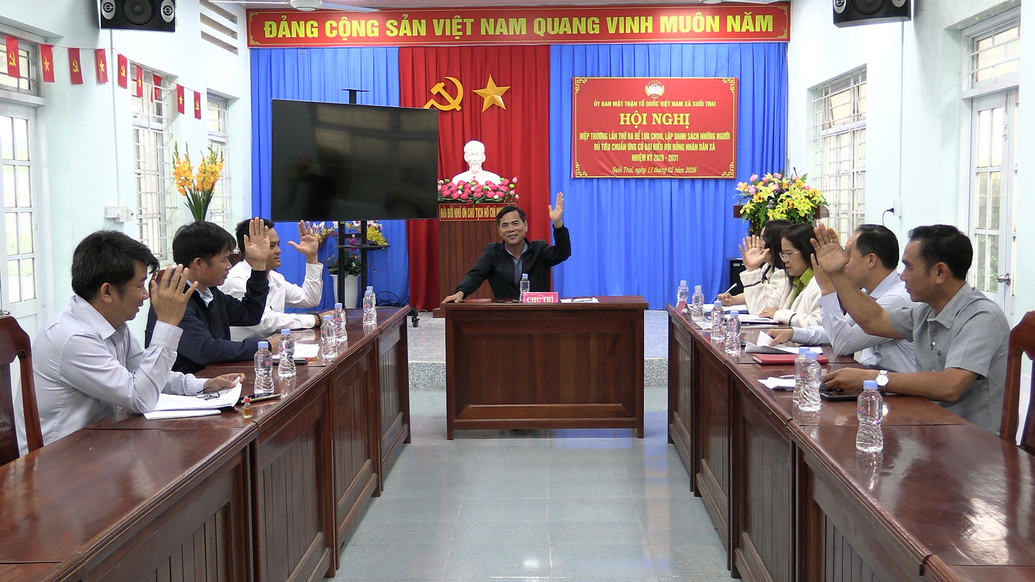 UỶ BAN MTTQ VIỆT NAM XÃ SUỐI TRAI TỔ CHỨC HỘI NGHỊ HIỆP THƯƠNG LẦN THỨ BA.