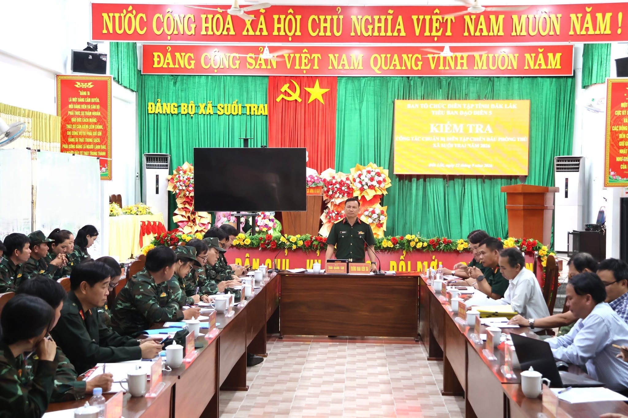KIỂM TRA CÔNG TÁC CHUẨN BỊ DIỄN TẬP CHIẾN ĐẤU PHÒNG THỦ XÃ SUỐI TRAI NĂM 2026