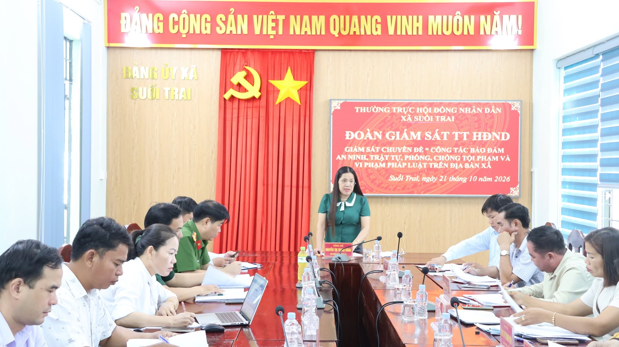 THƯỜNG TRỰC HĐND XÃ SUỐI TRAI GIÁM SÁT CHUYÊN ĐỀ VỀ CÔNG TÁC BẢO ĐẢM AN NINH, TRẬT TỰ, PHÒNG, CHỐNG TỘI PHẠM VÀ VI PHẠM PHÁP LUẬT TRÊN ĐỊA BÀN